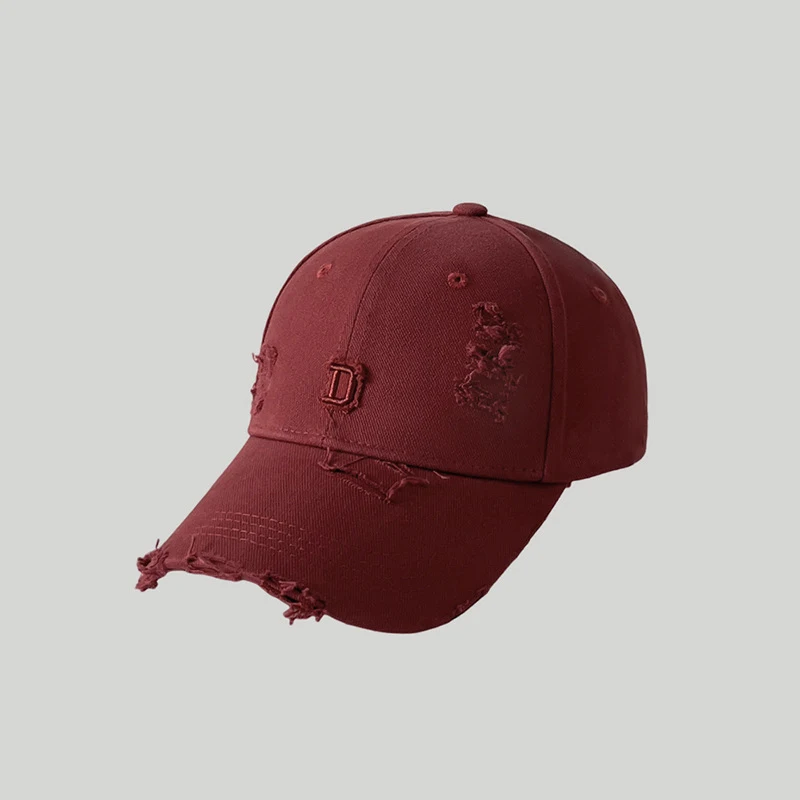 Vintage distressed holes solid color customized big head circumference Baseball Hat
