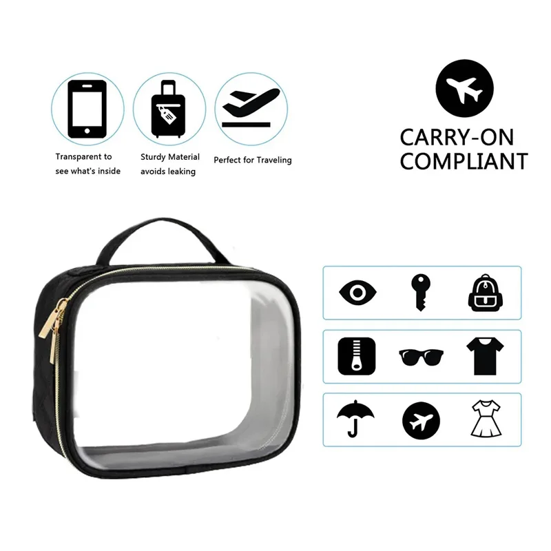 Оптовая продажа дорожная Водонепроницаемая косметичка для туалетных принадлежностей на молнии с логотипом под заказ прозрачная из ПВХ