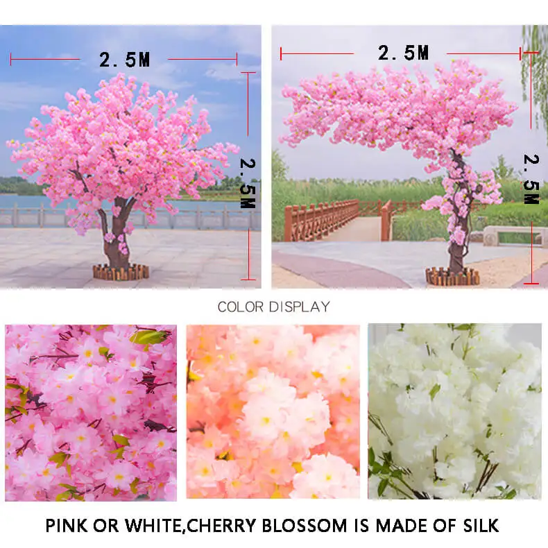 Sen Masine Outdoor Landscape Decor High Simulation Sakura Trees Factory Custom 2.8m Height Cherry Blossom Artificial Tree