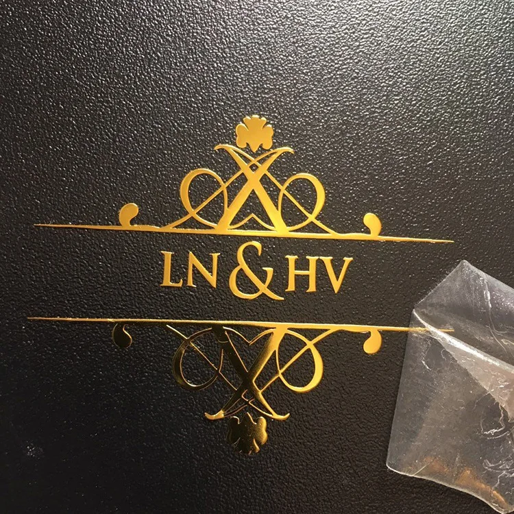 Custom Self Adhesive Metal Labels Free Design  Notebook 3D Embossed Logo Metal Sticker Labels