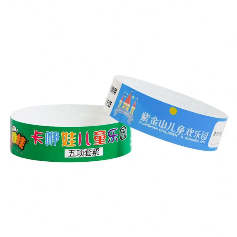 Custom Design Your Own Logo Paper Wristband One Time Use Event Hand Bands Wrist Band For Party Paper