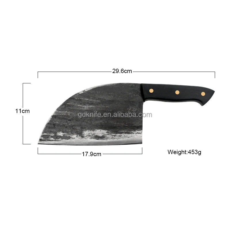 Handmade Forged Chef Knife Clad Steel Forged Chinese Cleaver Kitchen Knives Butcher Knife with Leather Sheath