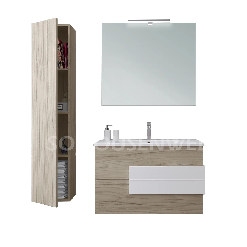 New MFC Bathroom Cabinet Ceramic Basin Melamine Bathroom Vanity