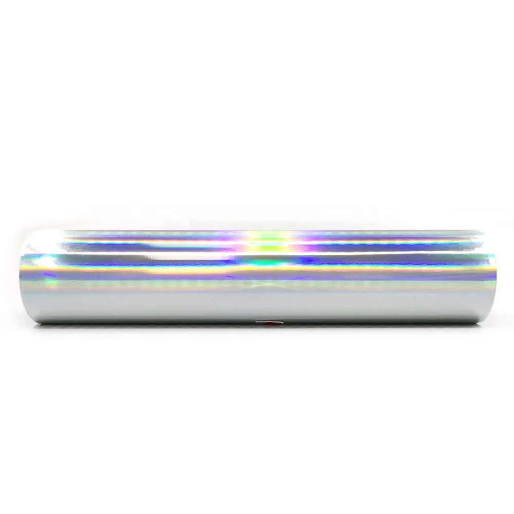 holographic rainbow hot foil stamp heat transfer transparent roll paper for plastic textile and leather