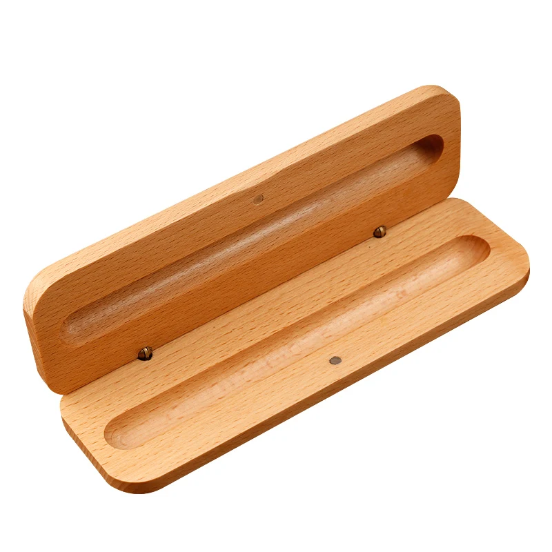 Wooden pen box  single and double  clamshell  student stationery  box office  gift packaging box