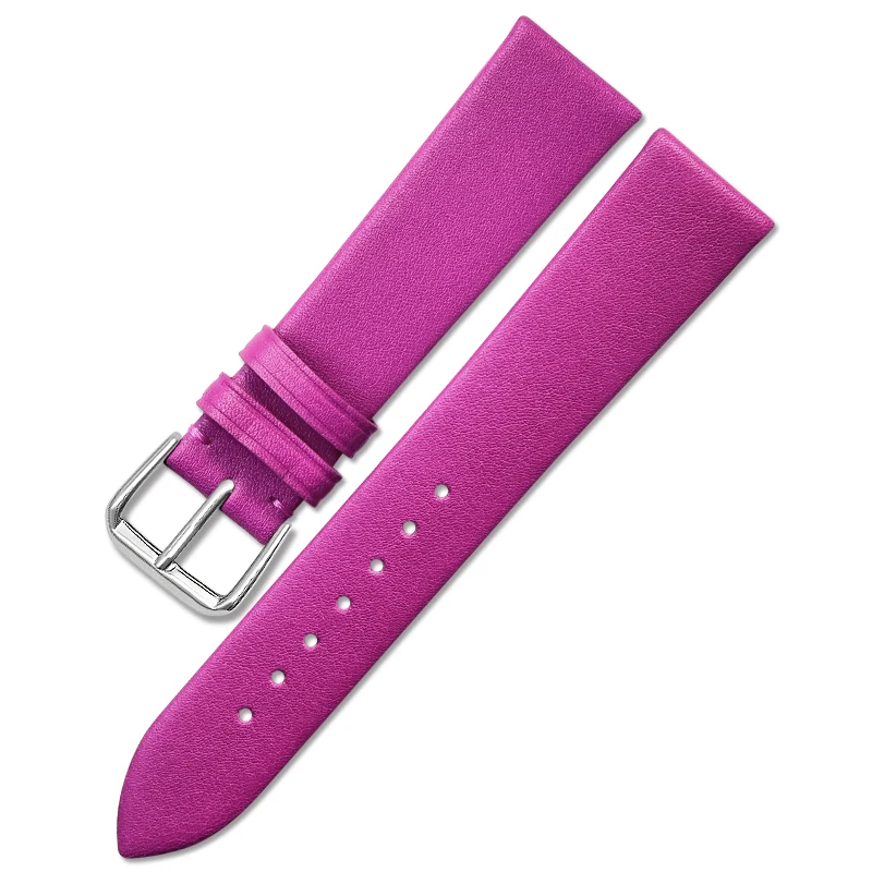 Ladies leather  watch band watch straps high quality  thin slim  style leather watch strap without padding