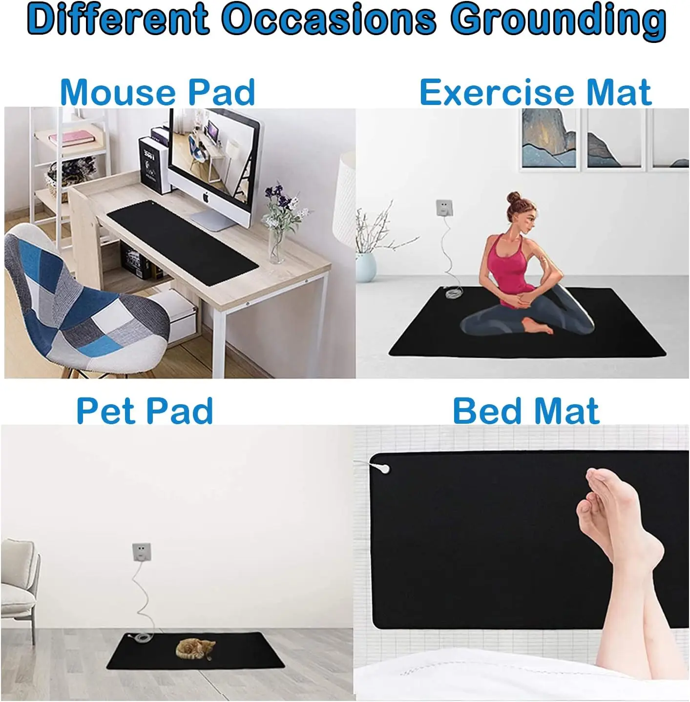 Hot sale Grounding Mat with Copper Grounding Rod Connect to Earth EMF Recovery Grounding Sleep Mat Grounding Yoga Mat