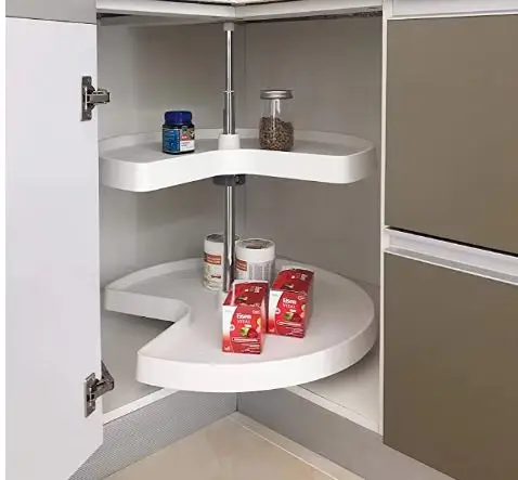 Modern Cabinet Drawer Basket 270 Degree PP Magic Corner 2 Plastic Kitchen Revolving Basket
