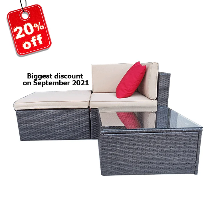 In store leisure rattan furniture outdoor hotel garden corner sofa modern furniture