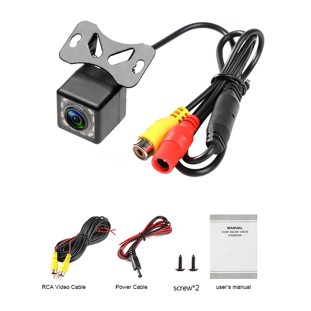 Universal Waterproof Car Night Version Rear View Camera 12 LED lights car reverse camera with cable