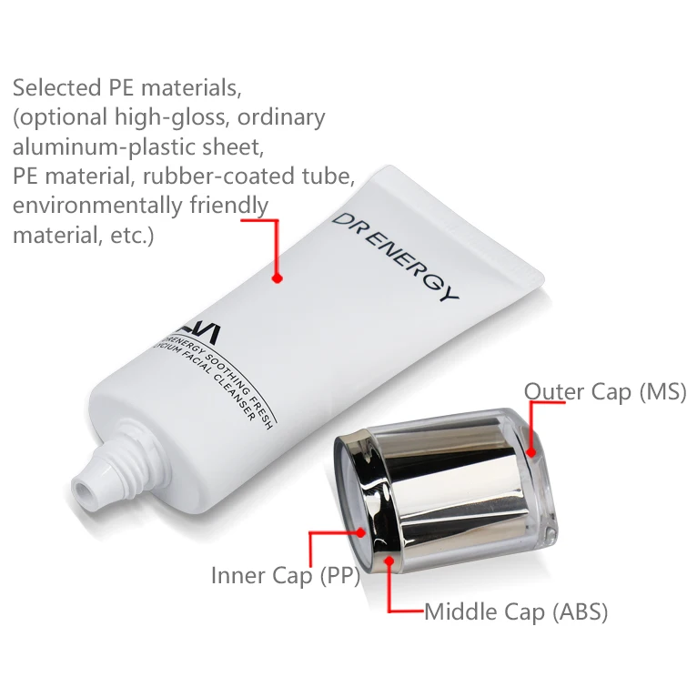 Plastic Tube with Multi-Layer Acrylic Cap for Primer and Skincare