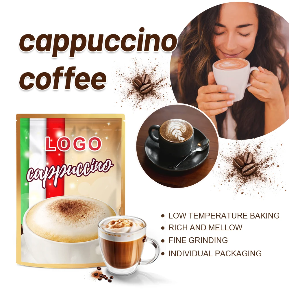 oem/odm Instant Mushroom Coffee Living Good Day Cappuccino with Chocolate Granule Instant Coffee Bag