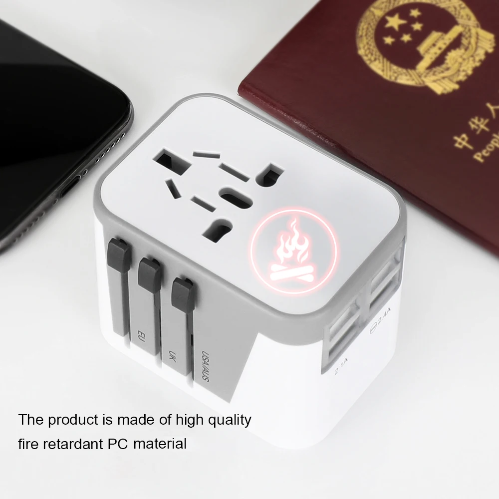 
Portable Travel Adapter International Socket Plugs Multi USB travel adaptor Worldwide Wall Charger 