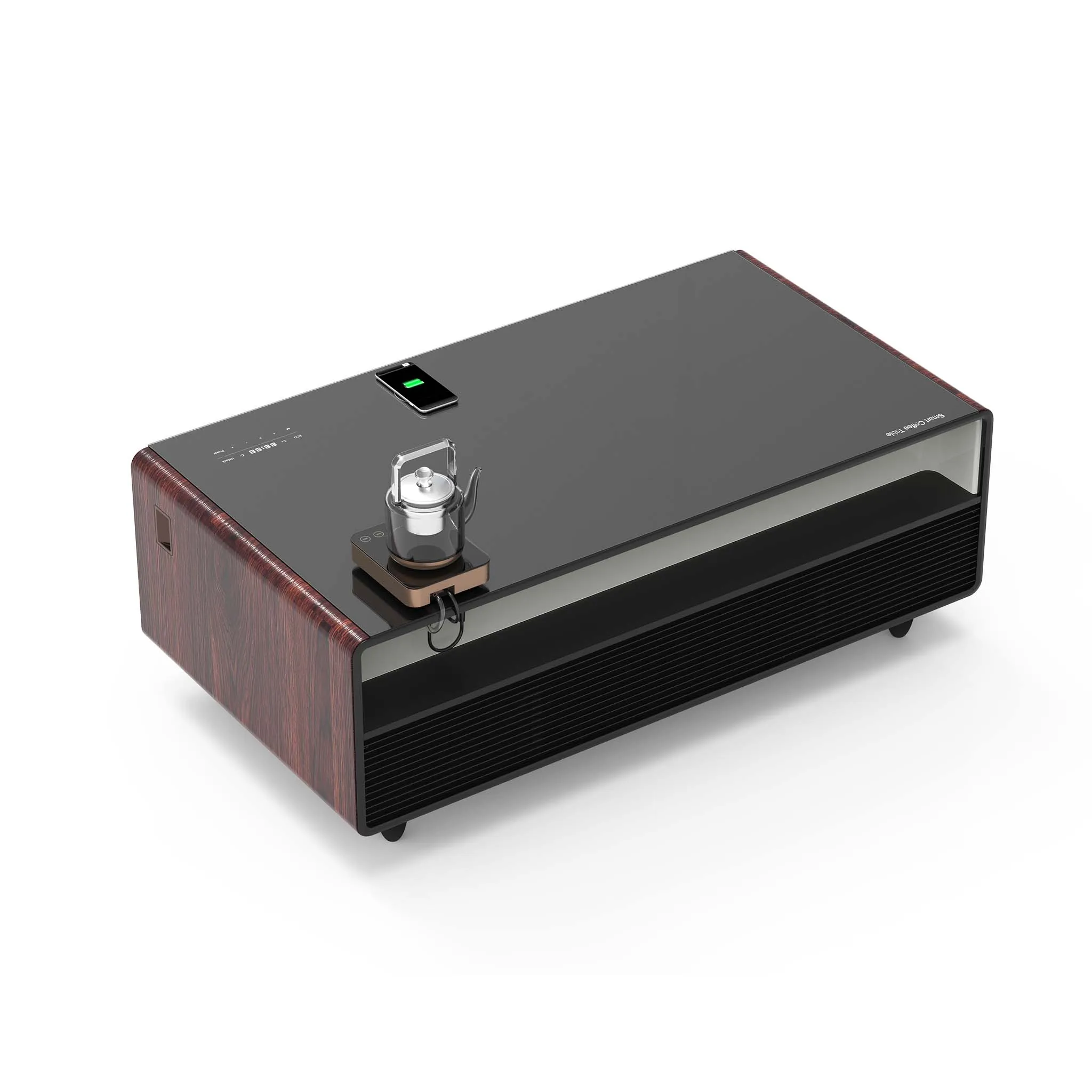 smart touch coffee table refrigerator with wireless charging