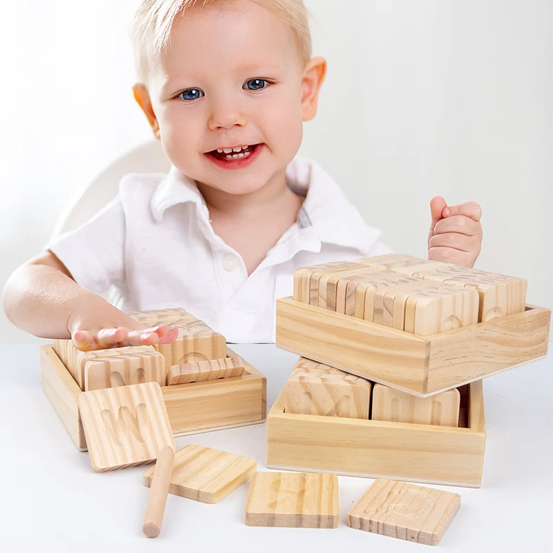 Оптовая продажа, Обучающие товары, арабские деревянные буквенные доски, Монтессори, детские игрушки для малышей, алфавиты, обучающая игрушка для детей