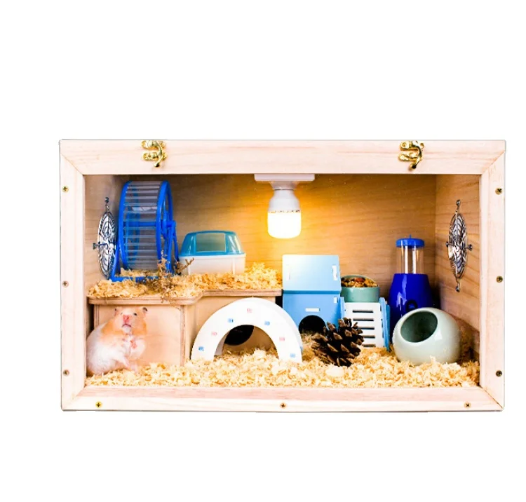 
Meeno Eco-friendly Pet Cage Transparent Large Wooden Hamster Cage 