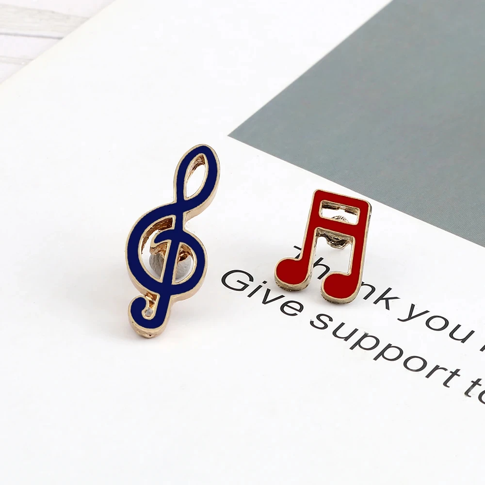 Fashion Guitar Microphone Metal Badges Piano Notes Lapel Pins Musician Brooches Music Note Enamel Pin