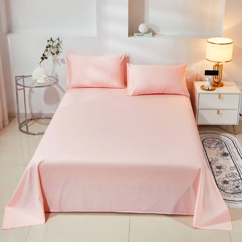 Wholesale Solid Color Juego De Sabanas Algodon 100% Cotton 3pcs High Quality Bed Sheets Set