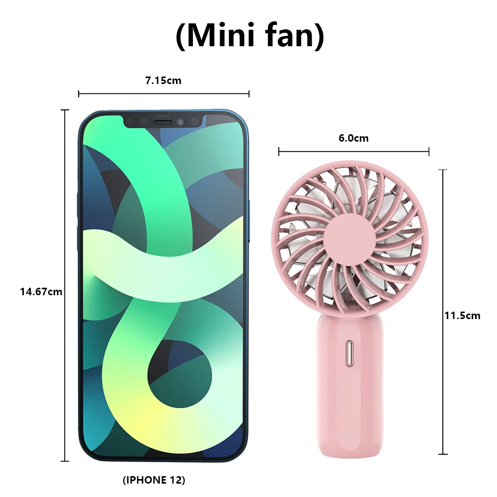 Portable Handheld Mini Fan Ventiladores USB Rechargeable Cooling 3 Speeds Personal Small Pocket Fan For Women Makeup Lash Drying