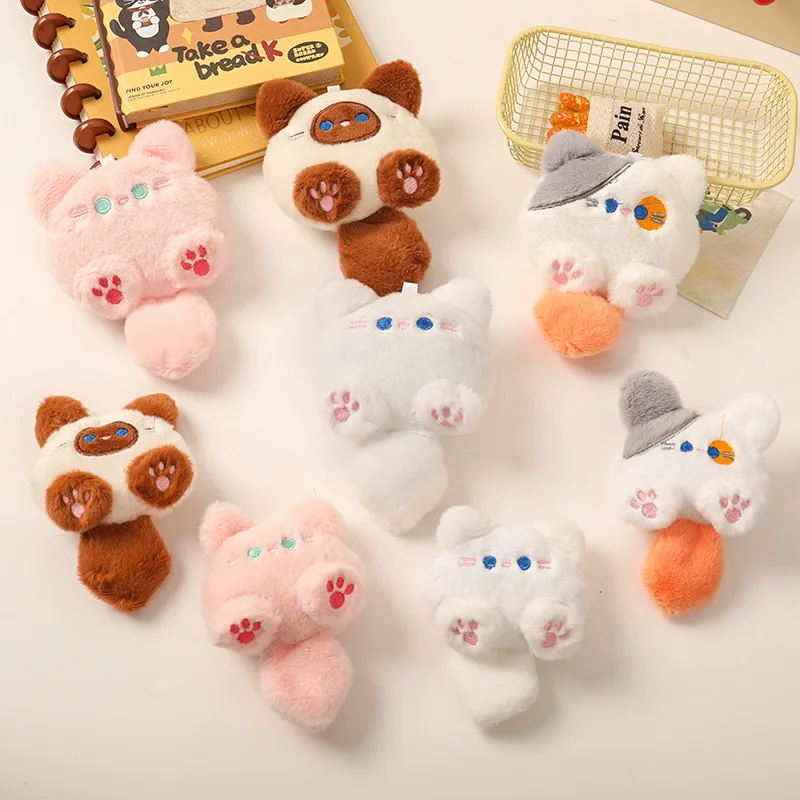 Cute Animal Plush Keychain Pendants Cow Unicorn Dinosaur Shark Plushie Ornaments Key Ring Chain Stuffed Llavero de peluche