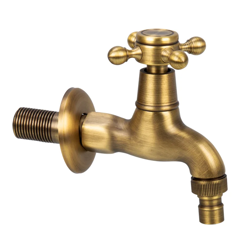 Настенный кран для ванной комнаты, декоративный смеситель, садовый латунный кран