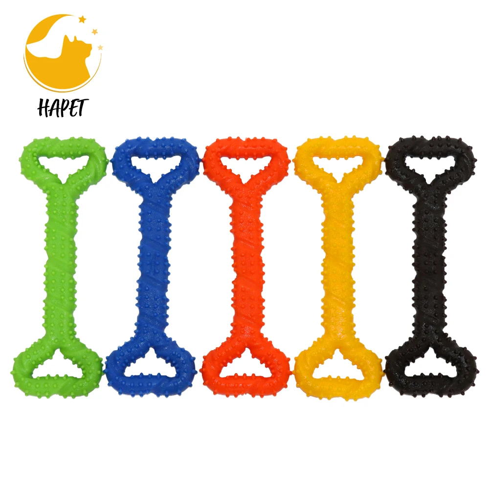 
Dog Squeaky Toy Ball, Chewer Rubber Soft Spiked Ball Interactive Toys IQ Training, Bone Shape Extra Large Dog Toy 