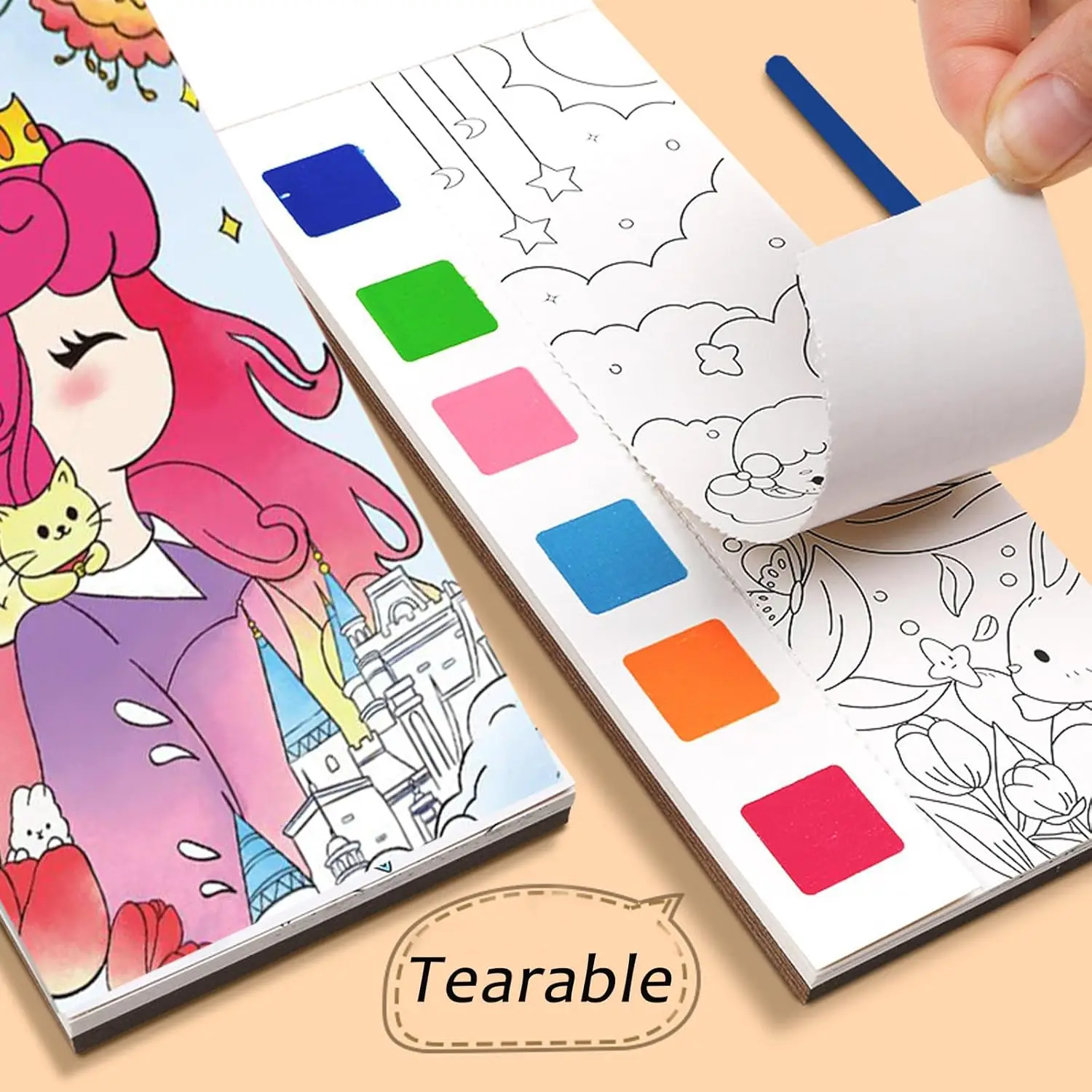 China Suppliers Flower Watercolor Painting Book Note Paint Water Coloring Notes