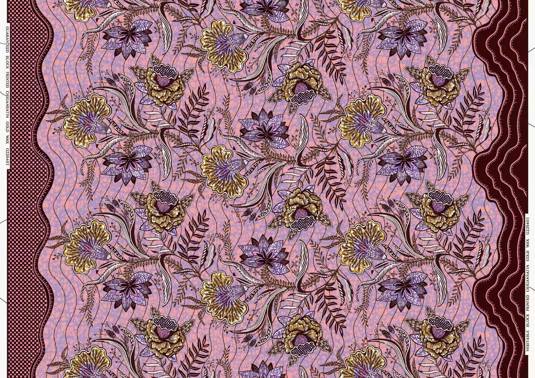 Customized LOGO 100% Polyester  Super Gold Wax Prints Holland Golden Wax Pagne Africain fabrics for clothing