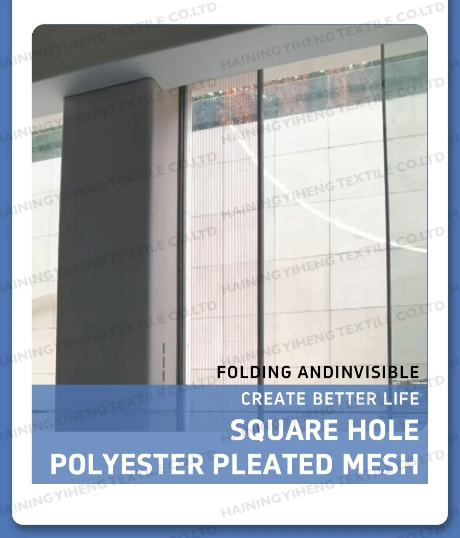 Polyester Good Quality Fly screen Folding Net moustique Plisse Net Insect Screen Pleated Mesh