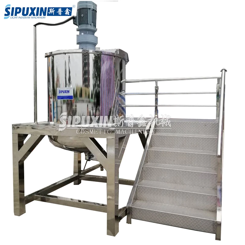 500 Liters cosmetic cream mixing equipment shampoo heated mixing tank
