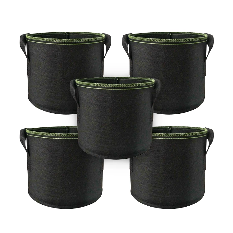 Mingyu wholesale custom low cost 5 / 7 / 10 Gallon breathable thicken fabric plant pots with handle for tree farms