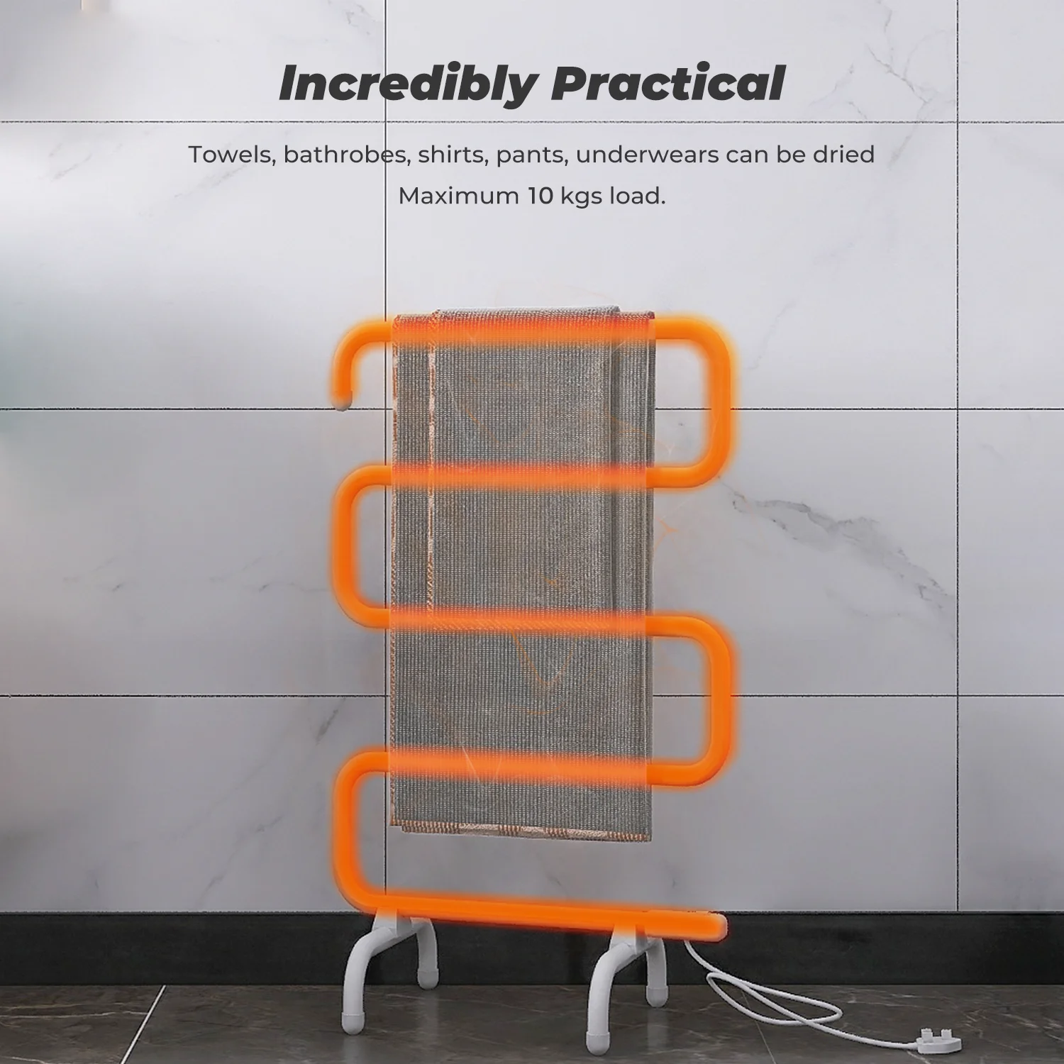 EVIA EV-100-S S-shaped Heated Towel Drying Rack Electric Clothes Dryer