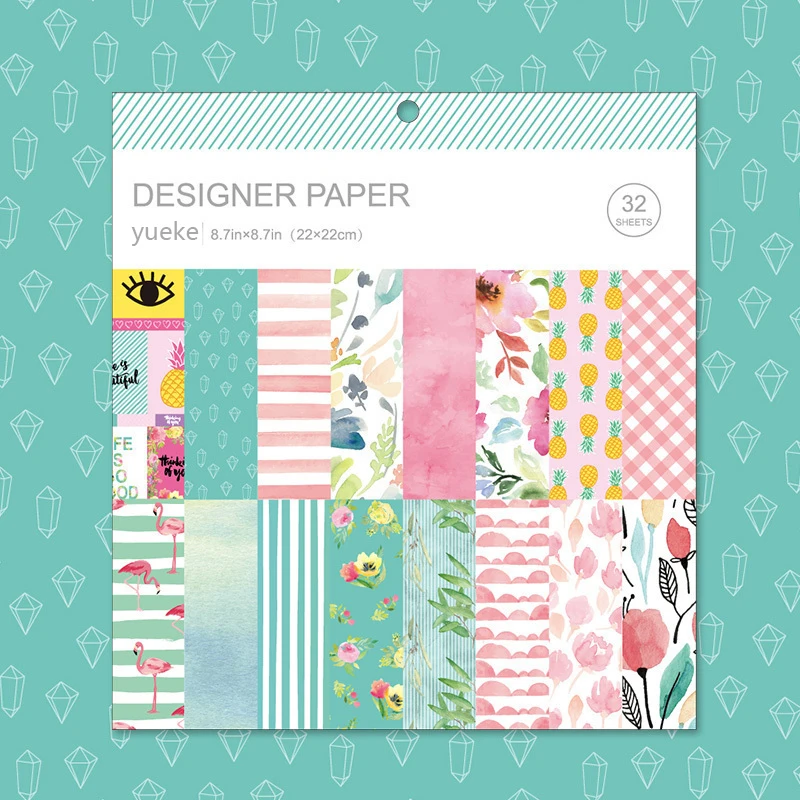 
purple customization paper pad scrapbook double side printing 24sheets for DIY photo album 