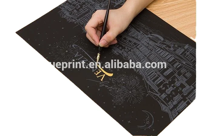 Manufacturer supply Black scratch world map