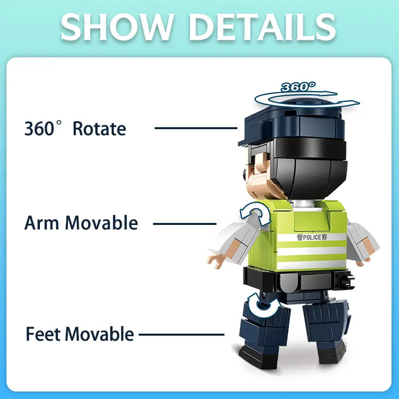 WOMA TOY C0612 4 in 1 assembly custom mini bricks building block child city police action figure toy