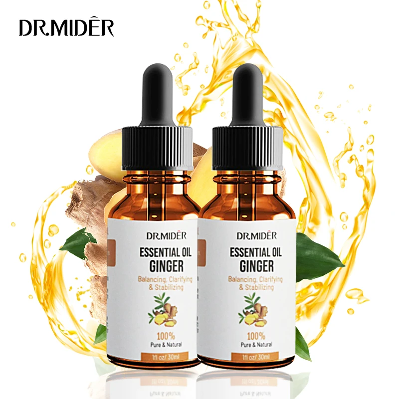 High quality essential oil manufacturer 100% organic pure private label 30ml ginger hair face body massage oils