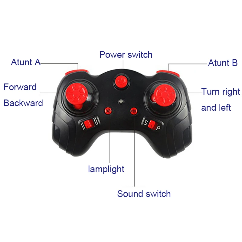 1/16 Scale Large 2.4g Remote Control Motorcycle 360 Degree Stunt Cars Vehicles With Self-Stabilizing Balancer Gyroscope