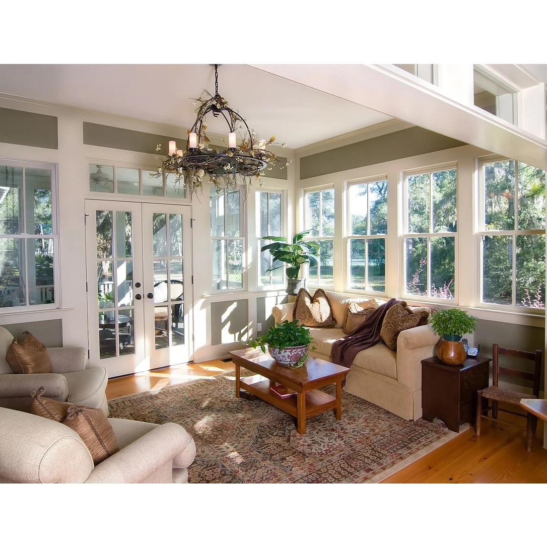 Low-E Prefabricated Glass House Cabins And Garden Rooms Products Aluminium Cabins And Garden Room House Doorwin Glass Sunroom