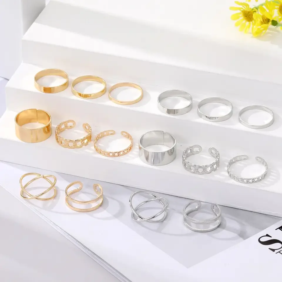 Rock Silver Plated Fashion Hip-hop Rings Women Men Custom Jewelry Gold Vermeil Silver Fashion Yellow Birthday Gift Jewelry