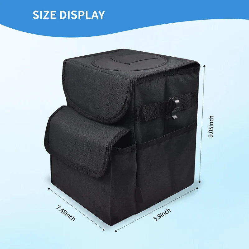 2024 portable high road trashstash push-close lid design car SUV truck seat back waterproof trash bin car garbage  bag