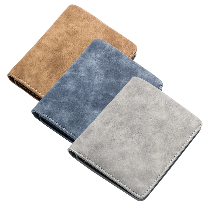 Fashionable real leather customize photo frame business card holder case  men slim bifold wallet