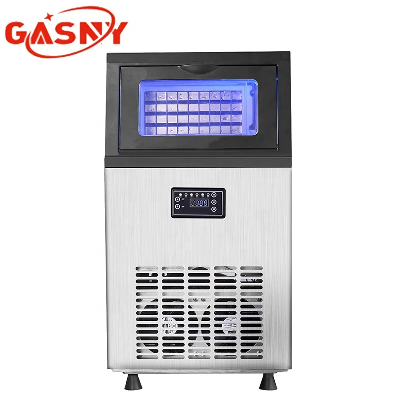 Commercial stainless steel air-cooled ice maker with adjustable ice size with 36 ice lattice built-in fan factory direct sales