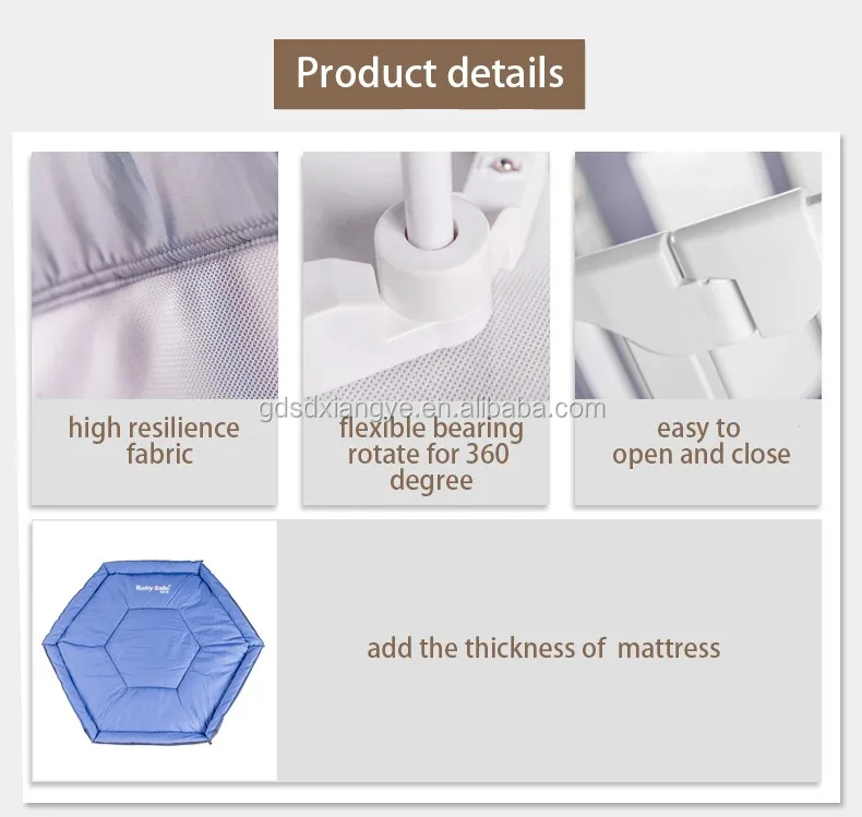 Portable Easy Folding Indoor Fabric Large Toddler Safety Fence Baby Playpen with Gate for Kids