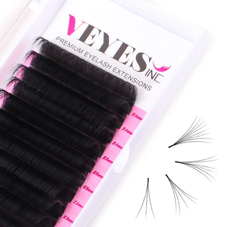 VEYES Veyelash In Stock 0.02 Cashmere Soft Mega Volume Eyelash Extension Lash Trays Matte Black