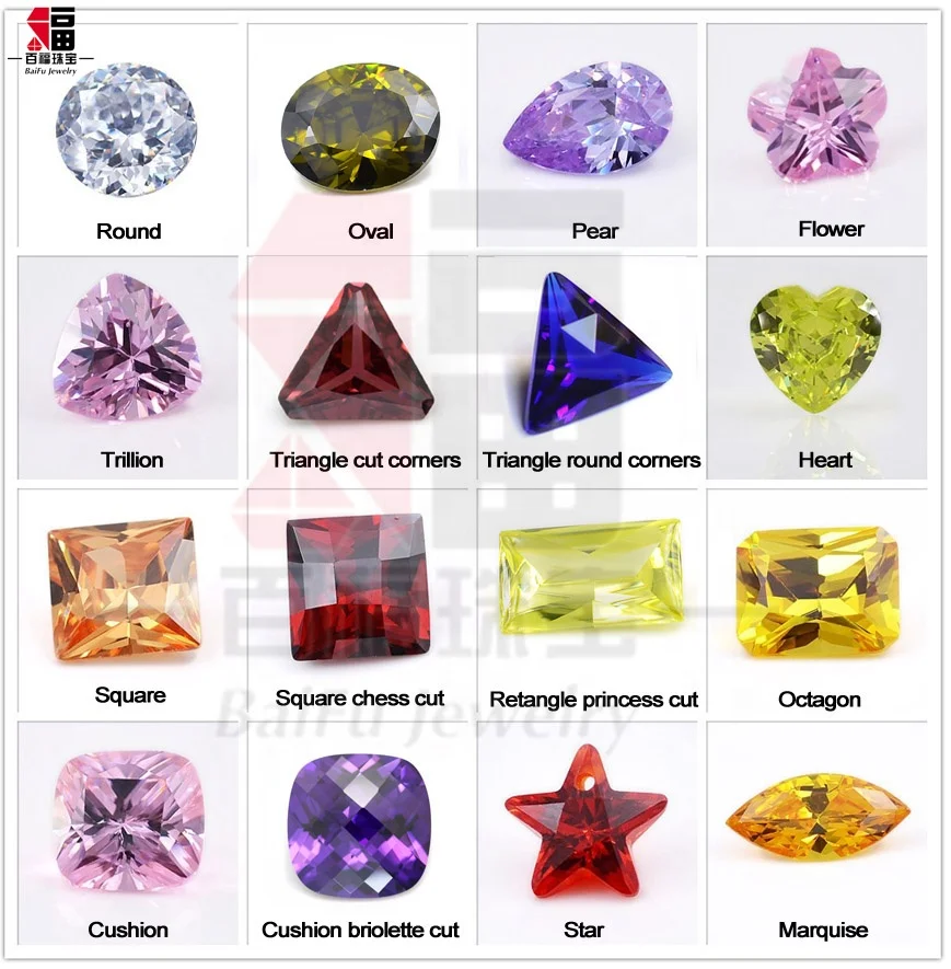 Best Selling cheapest price 8H & 8A cutting loose gemstone dark sapphire cut cubic zirconia for rings