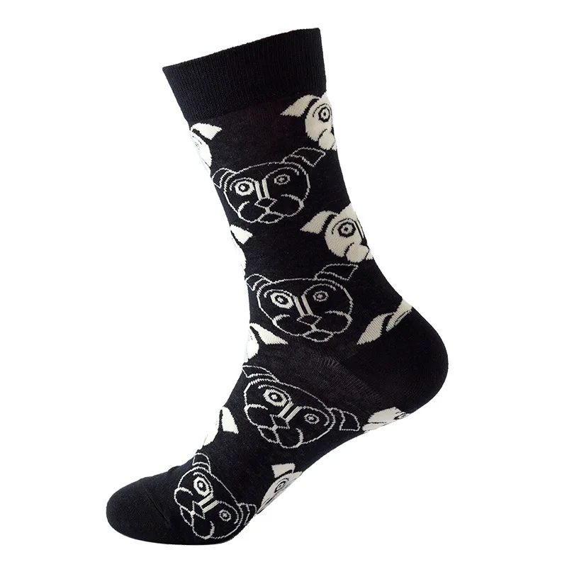 2021 Meias Personality logo dress novelty funny cartoon art animal dog cat girls fun colorful men socken cotton animal