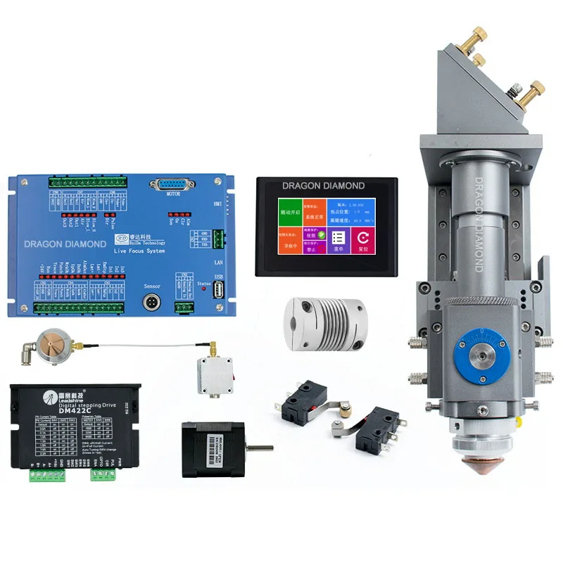 500W Metal and Non-metal Mixed Cut CO2 Laser Cutting Machine Head for With Motor
