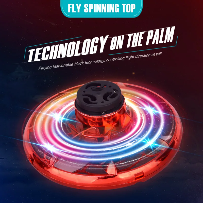 Juguetes Voladores Led Finger Fidget Drone Hand Control Spinning Top Mini Rotate Dron Tricked-out Gyro Ufo Spinner Flying Toy
