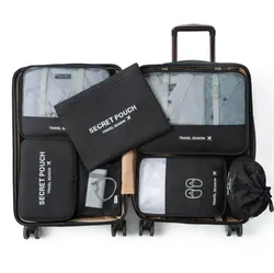 High Quality 7Pcs Set Travel Storage Bag Set Travel Cubes Packing Storage Bag Organizer for Suitcase