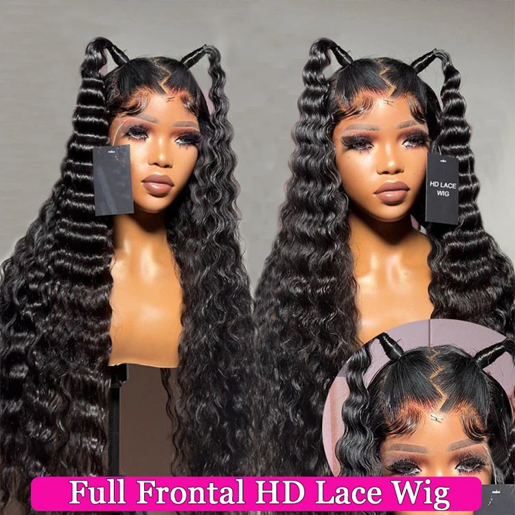 30 40 Inch 5x5 Deep Wave Lace Frontal Wig Deep Waves Wig 13x6 180 Density Deep Curly Water Wave 13x4 Lace Front Human Hair Wigs